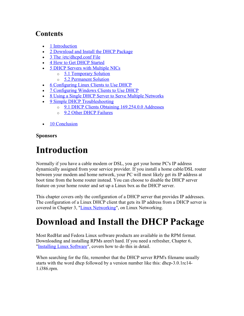 2Download and Install the DHCP Package