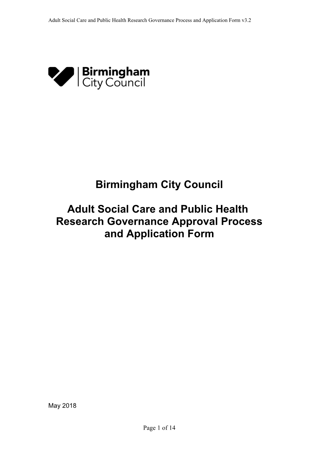 Adult Social Care and Public Health Research Governance Process and Application Formv3.2