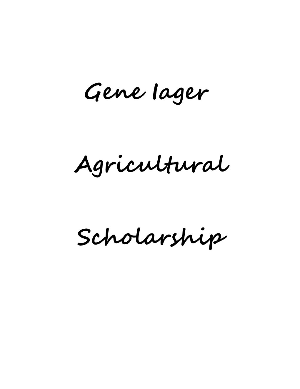Agricultural Scholarship
