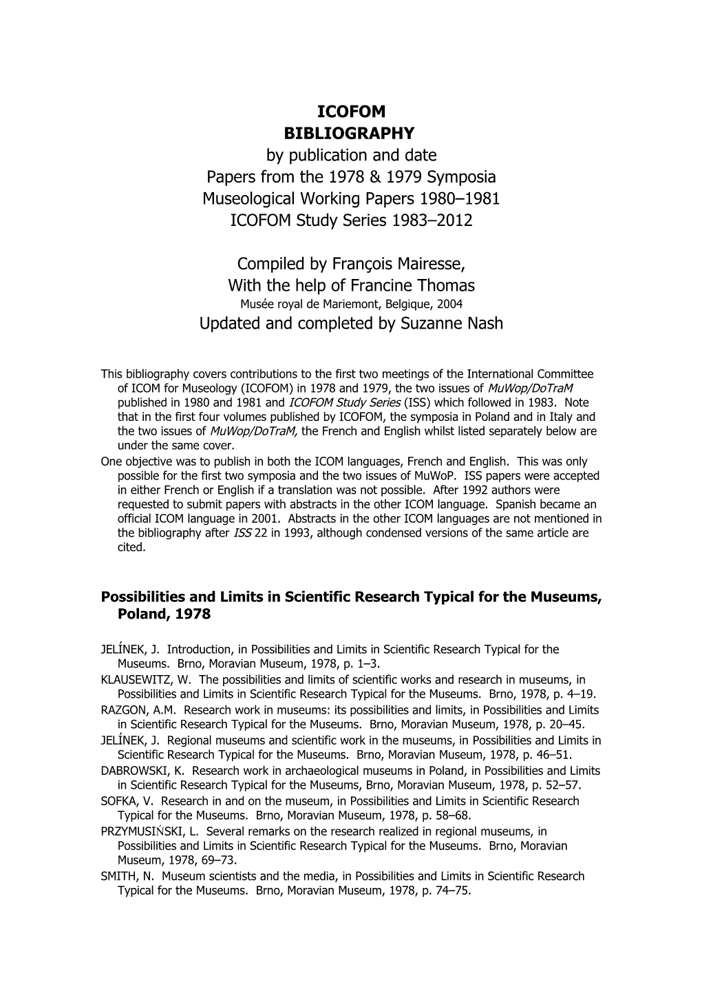 Papers from the 1978 & 1979 Symposia