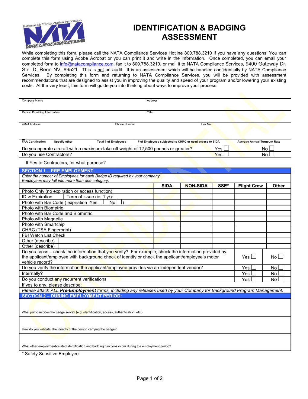 Antidrug & AMPP Compliance Assessment