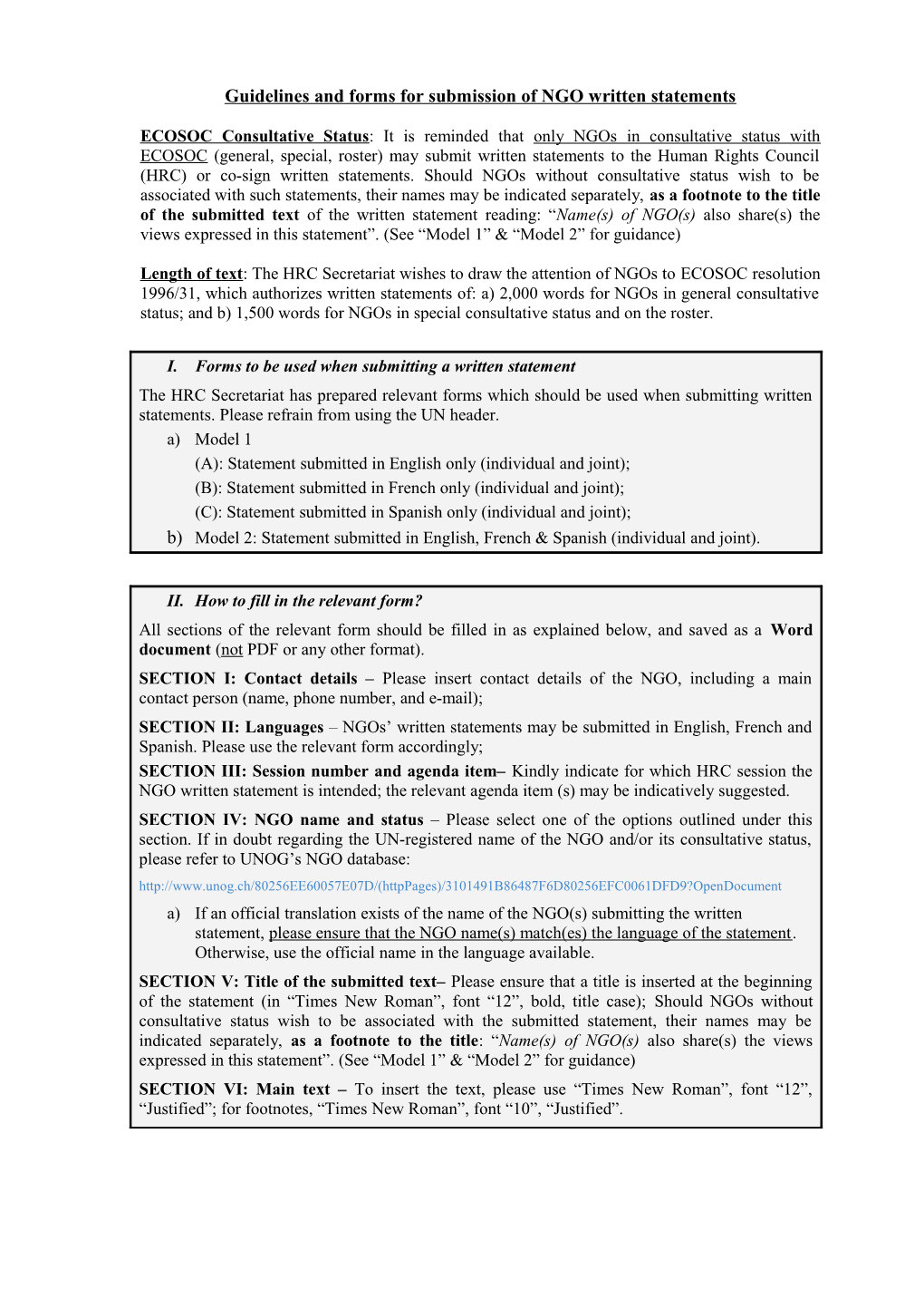 Mettre Nm Tels Que Mentionne Dans Database OHCHR Dans Les Declarations, in Each Langage