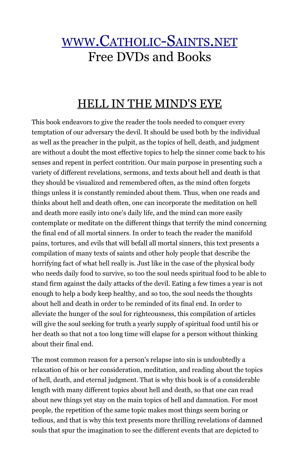 Hell in the Mind's Eye