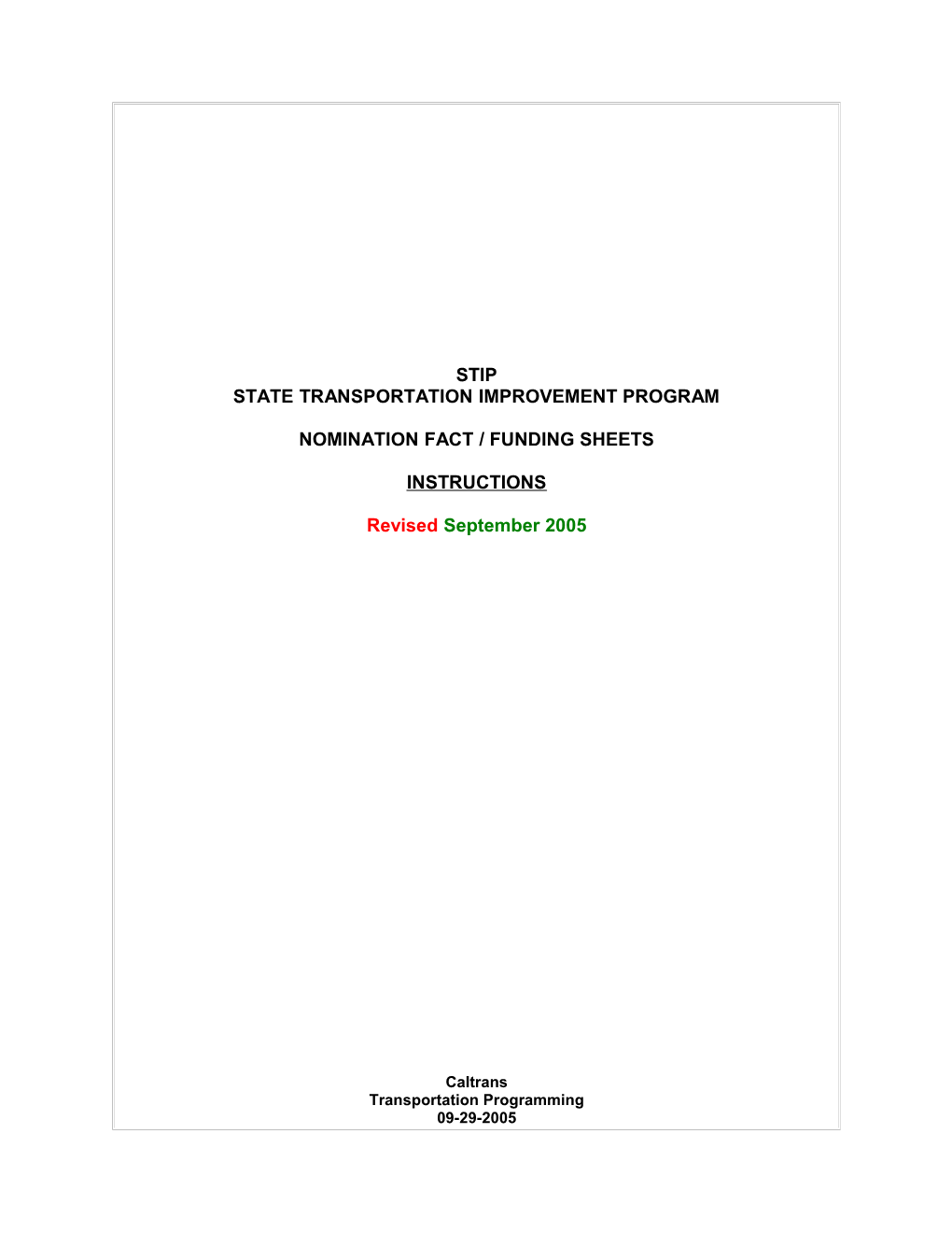 State Transportation Improvement Program