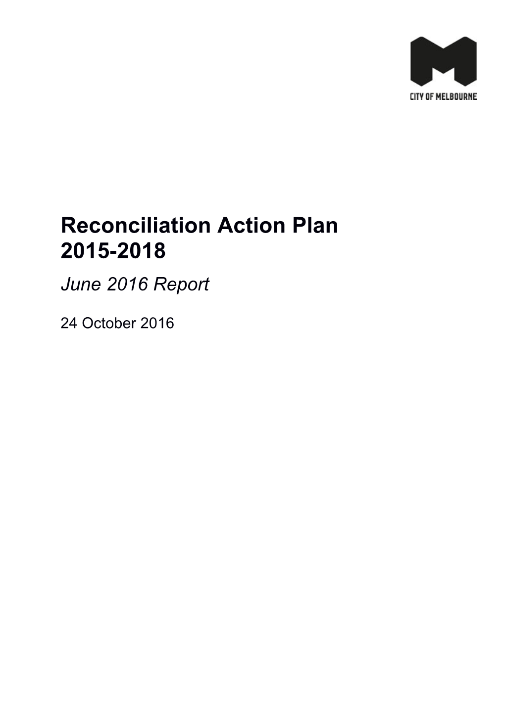 Reconciliation Action Plan Progress Report 2015-16