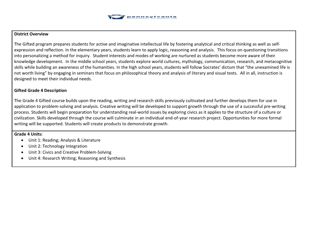 Unit 1: Reading; Analysis & Literature