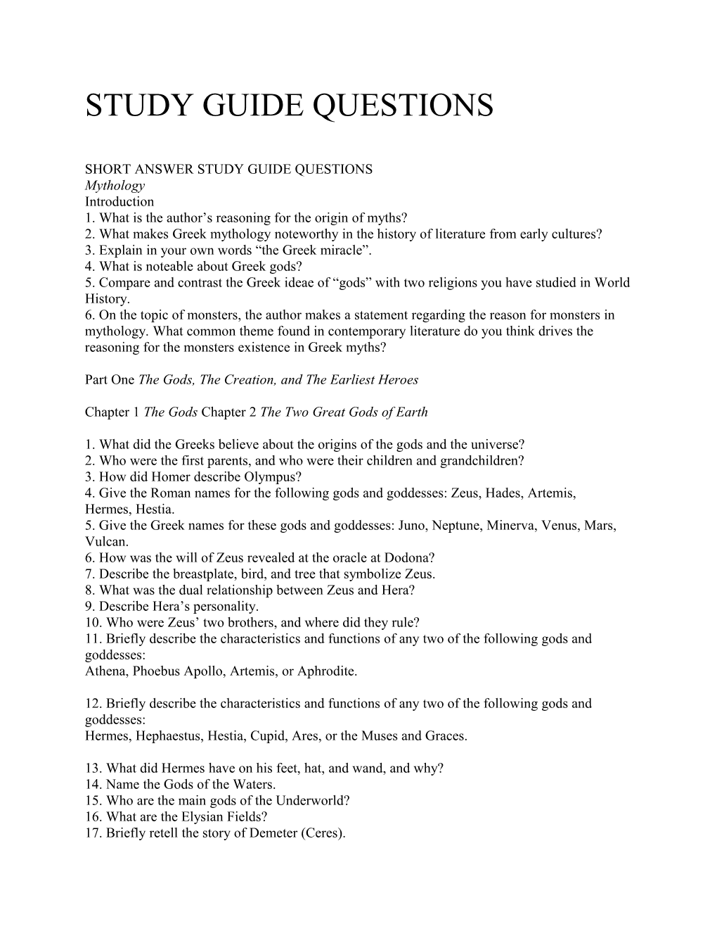 1. What Is the Author S Reasoning for the Origin of Myths?