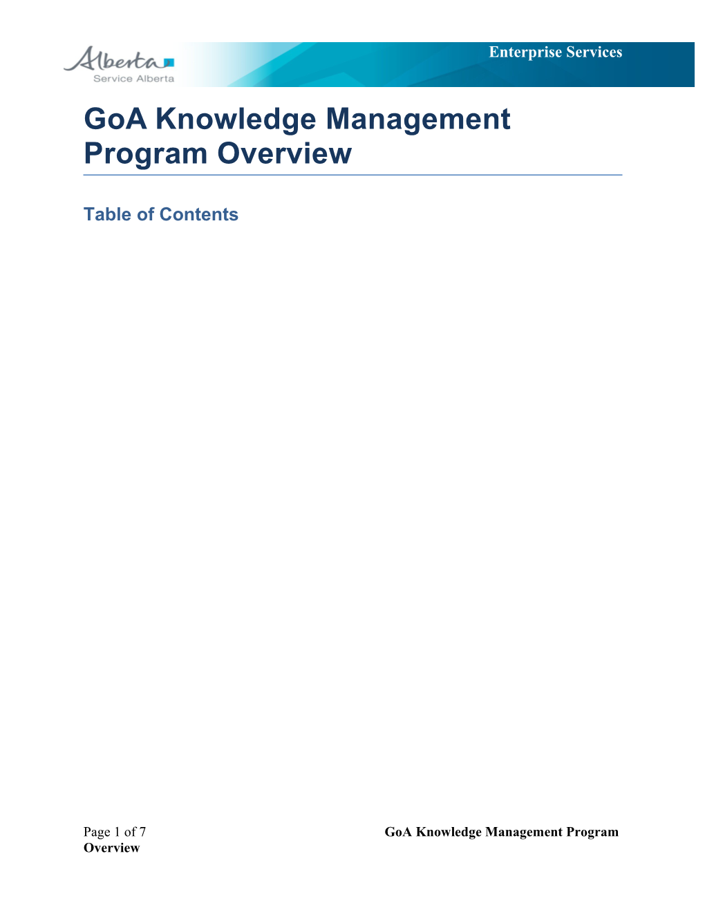 Goa Knowledge Management Programoverview