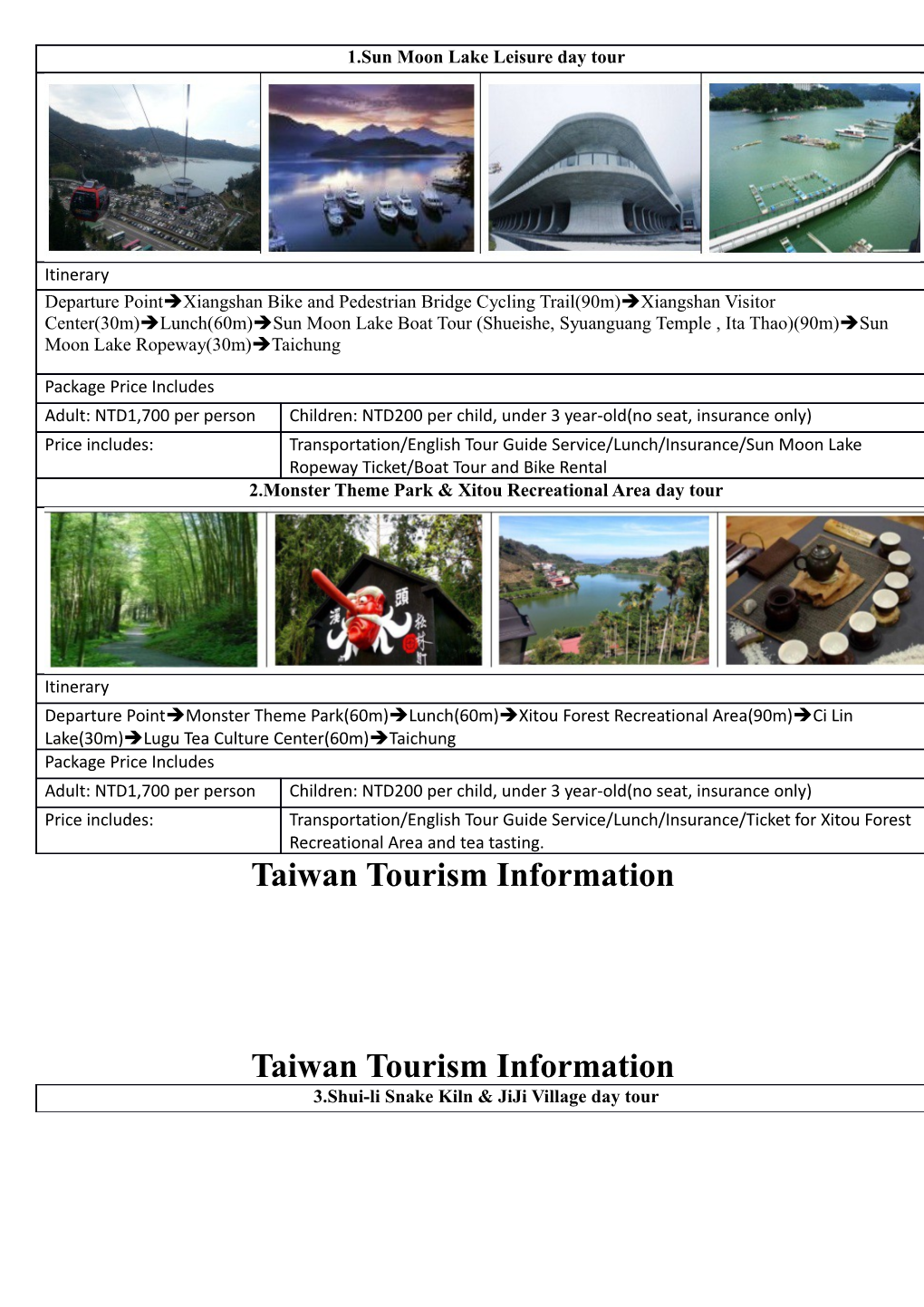 Taiwan Tourism Information