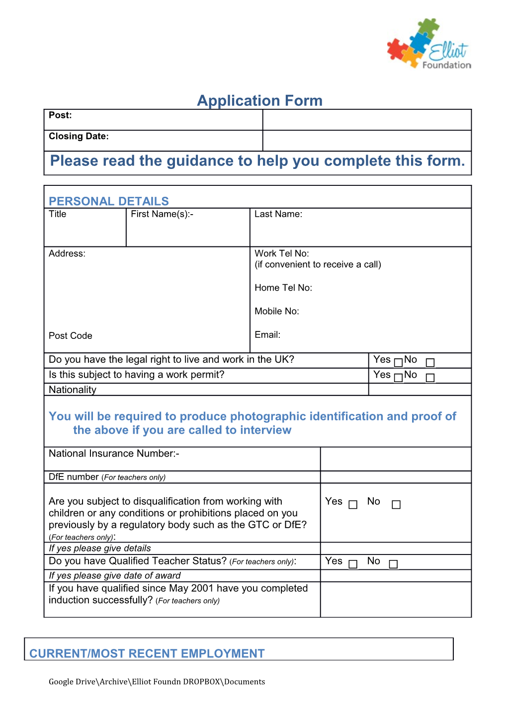 Please Read the Guidance to Help You Complete This Form