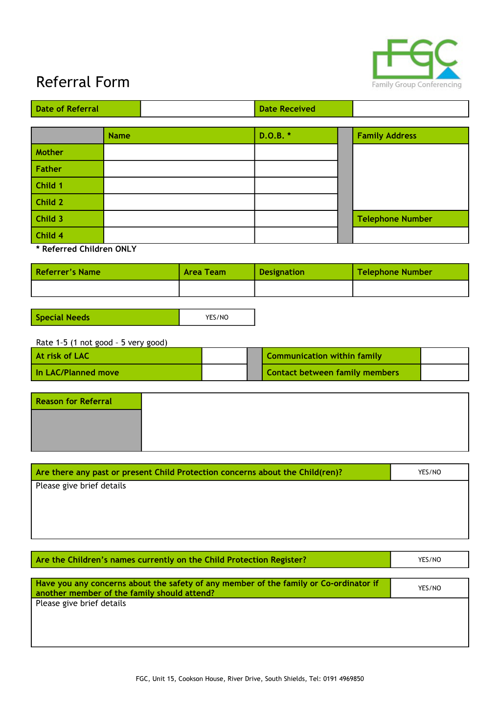 Date of Referral