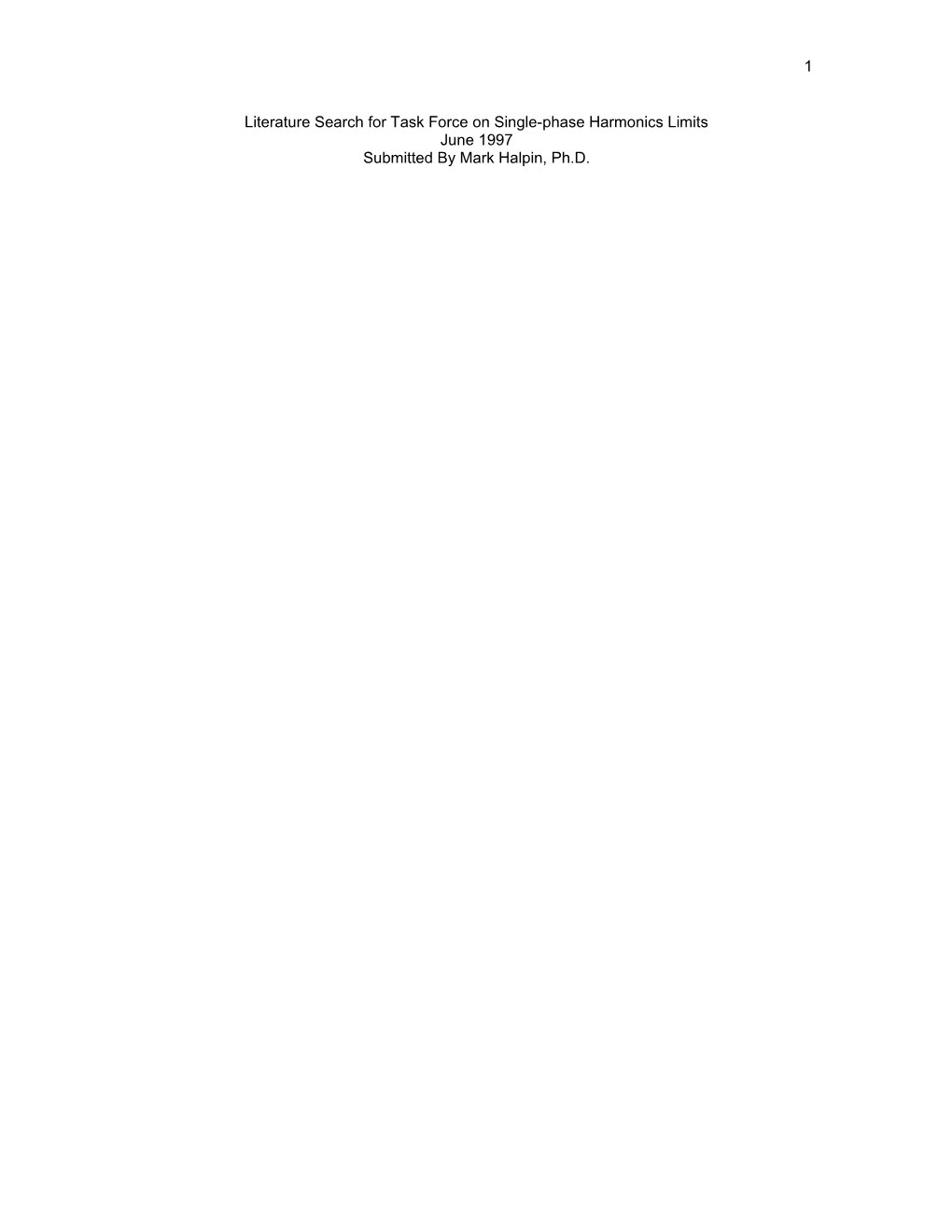 1. Survey of Harmonic Levels on the American Electric Power Distribution System