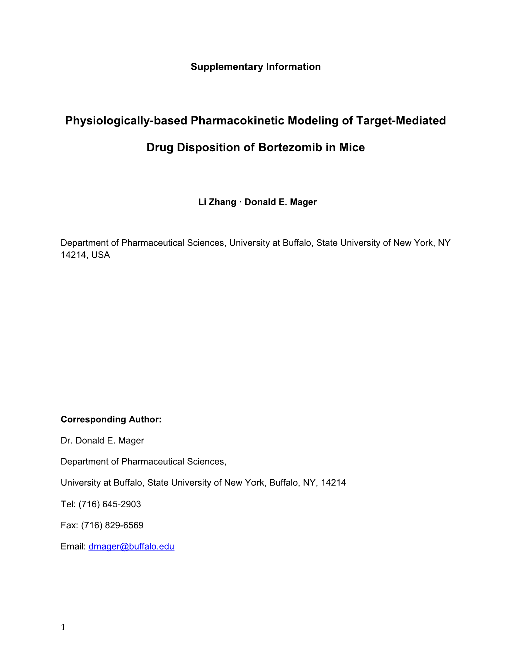 Physiologically-Based Pharmacokinetic Modeling of Target-Mediated Drug Disposition Of