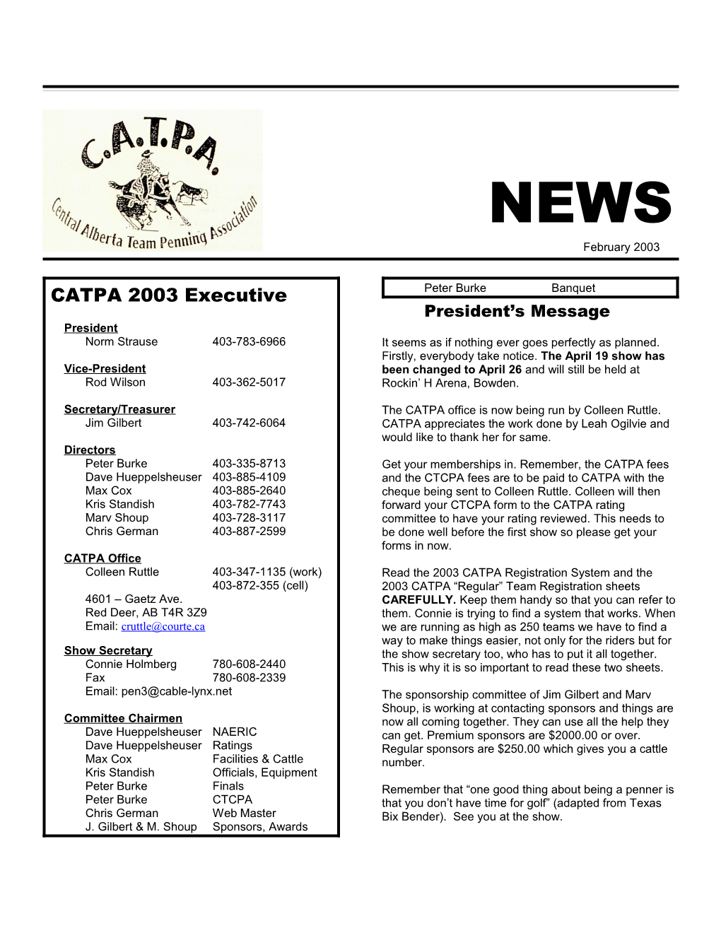 CATPA 2003 Executive