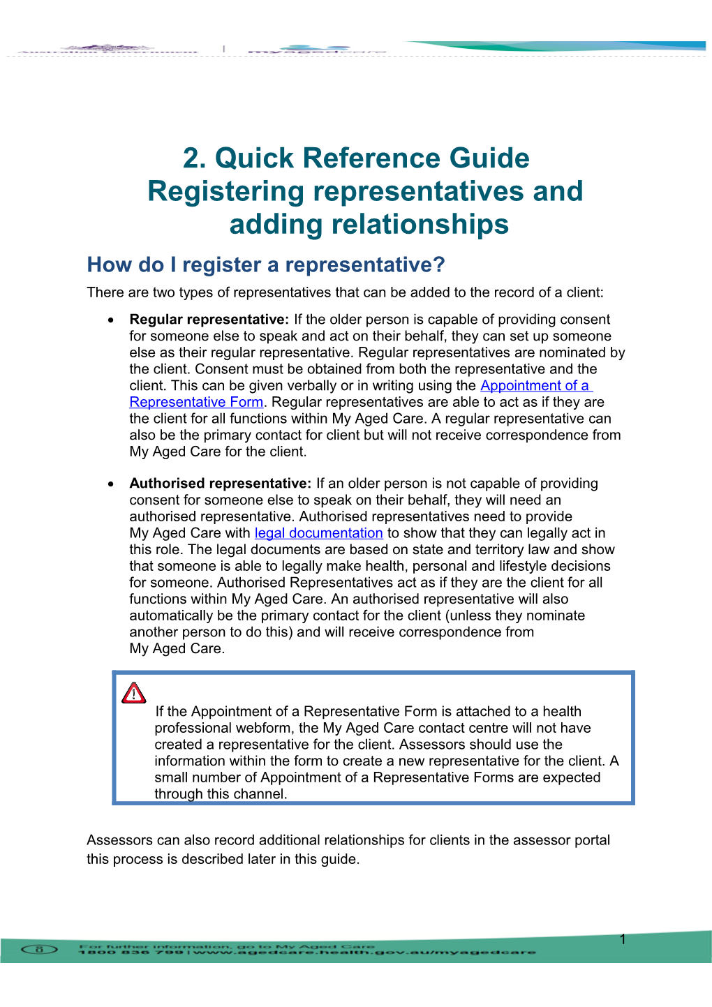 Quick Reference Guide Registering Representatives and Adding Relationships