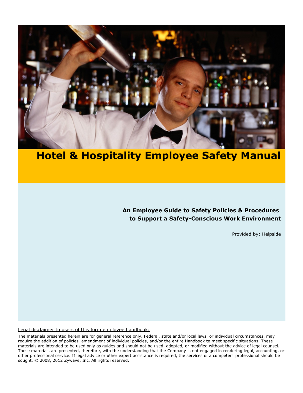 Hotel & Hospitality Employee Safety Manual