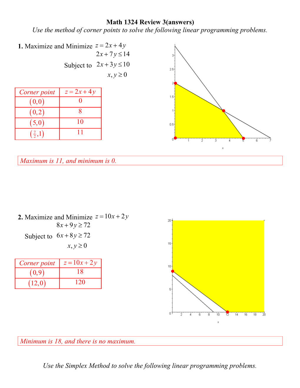 Math 1324 Review 3(Answers)