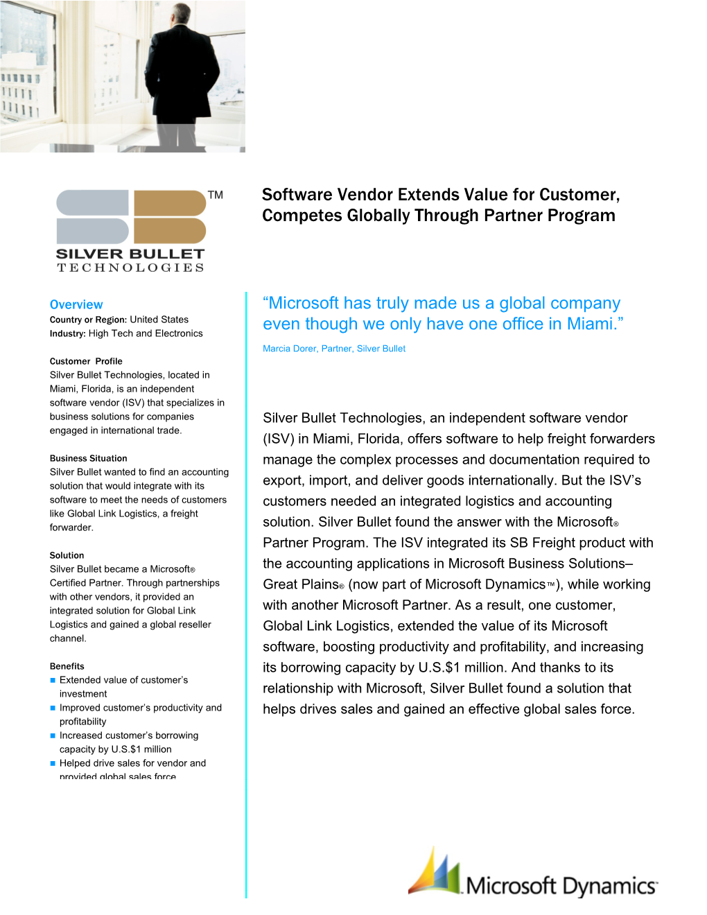 Software Vendor Extends Value for Customer, Competes Globally with Partner Program