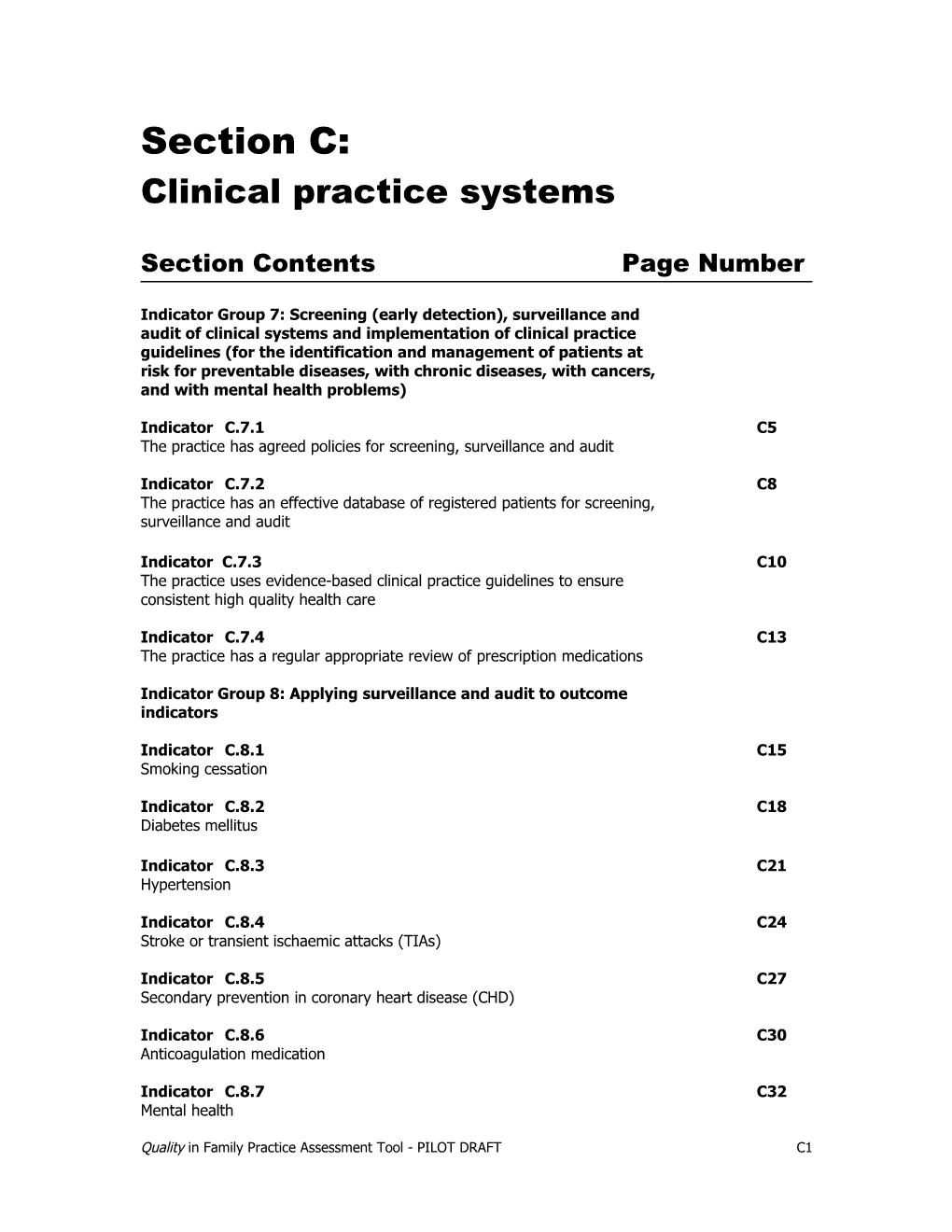 Section C Practice Systems