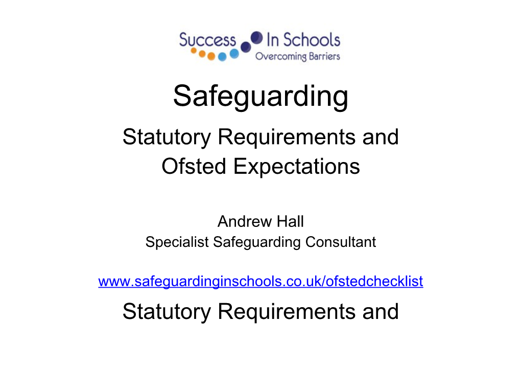 Safeguarding: Ofsted Evidence Checklist