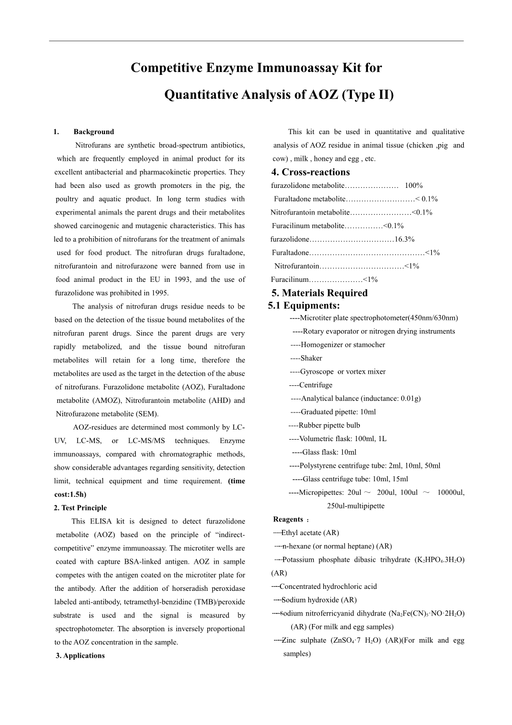 Competitive Enzyme Immunoassaykit For