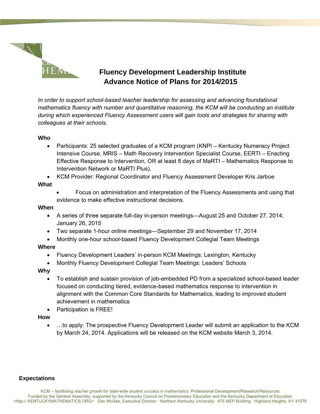 Fluency Development Leadership Institute