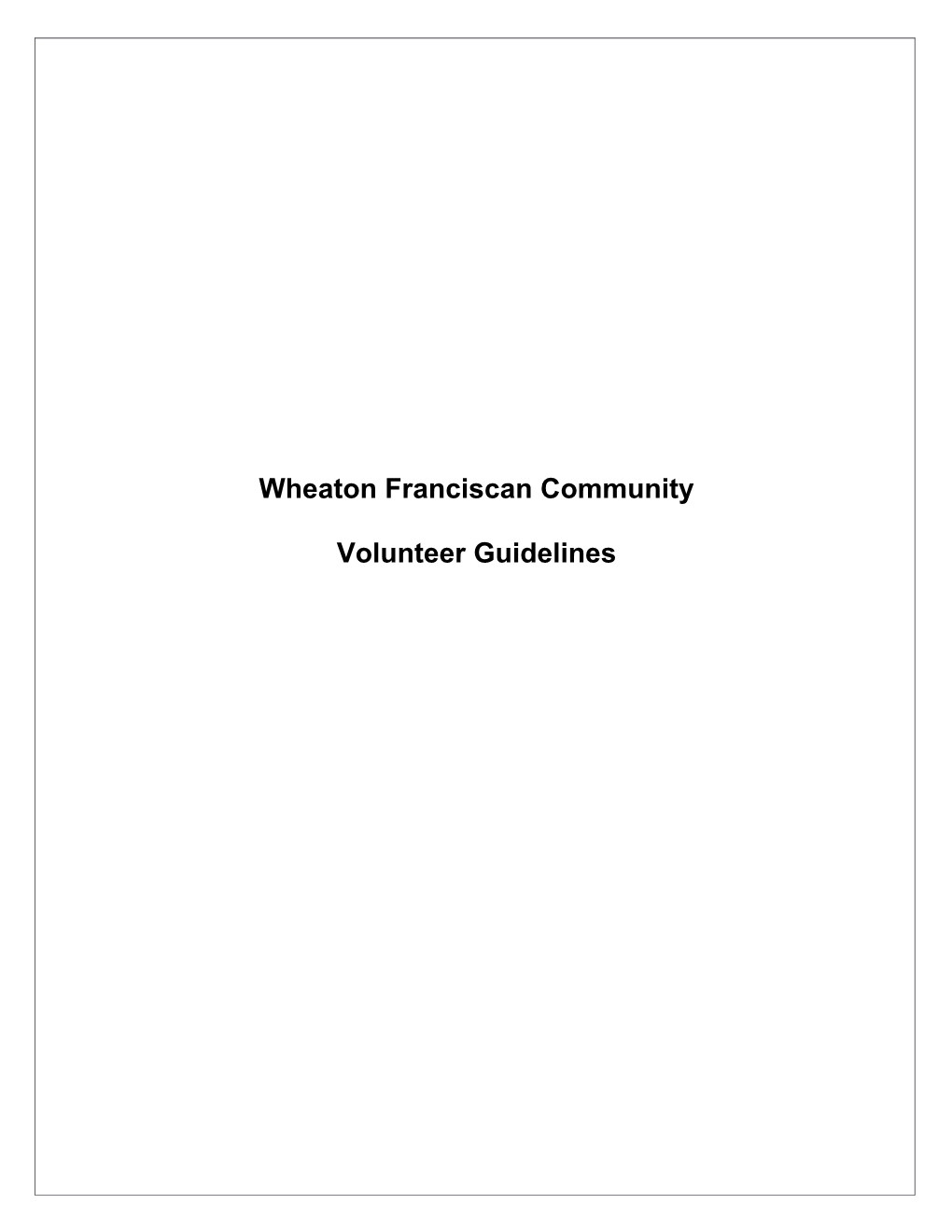 Wheaton Franciscan Community