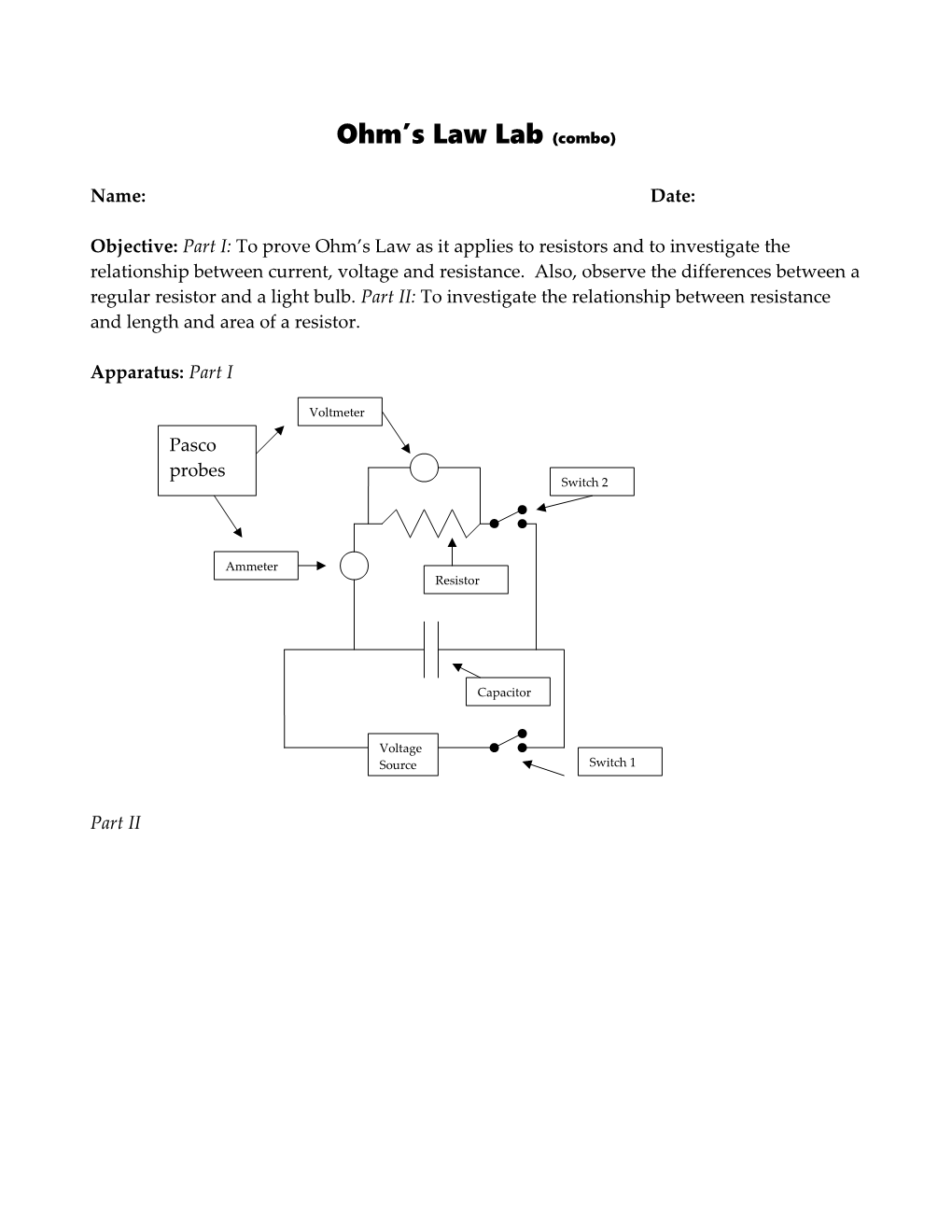 Ohm S Law Lab II (Pasco)