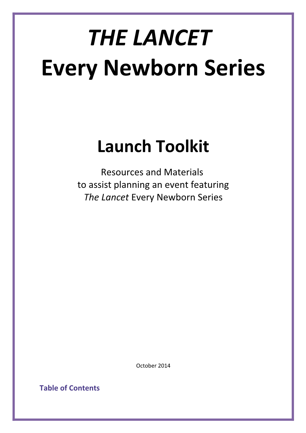 THE LANCET Every Newborn Series