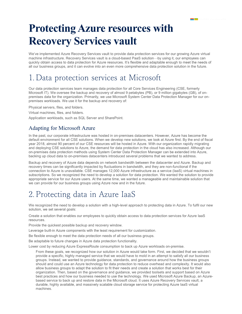 Protecting Azure Resources with Recovery Services Vault