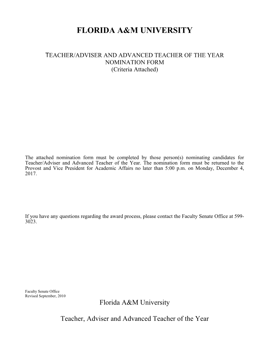 Teacher/Adviser and Advanced Teacher of the Year