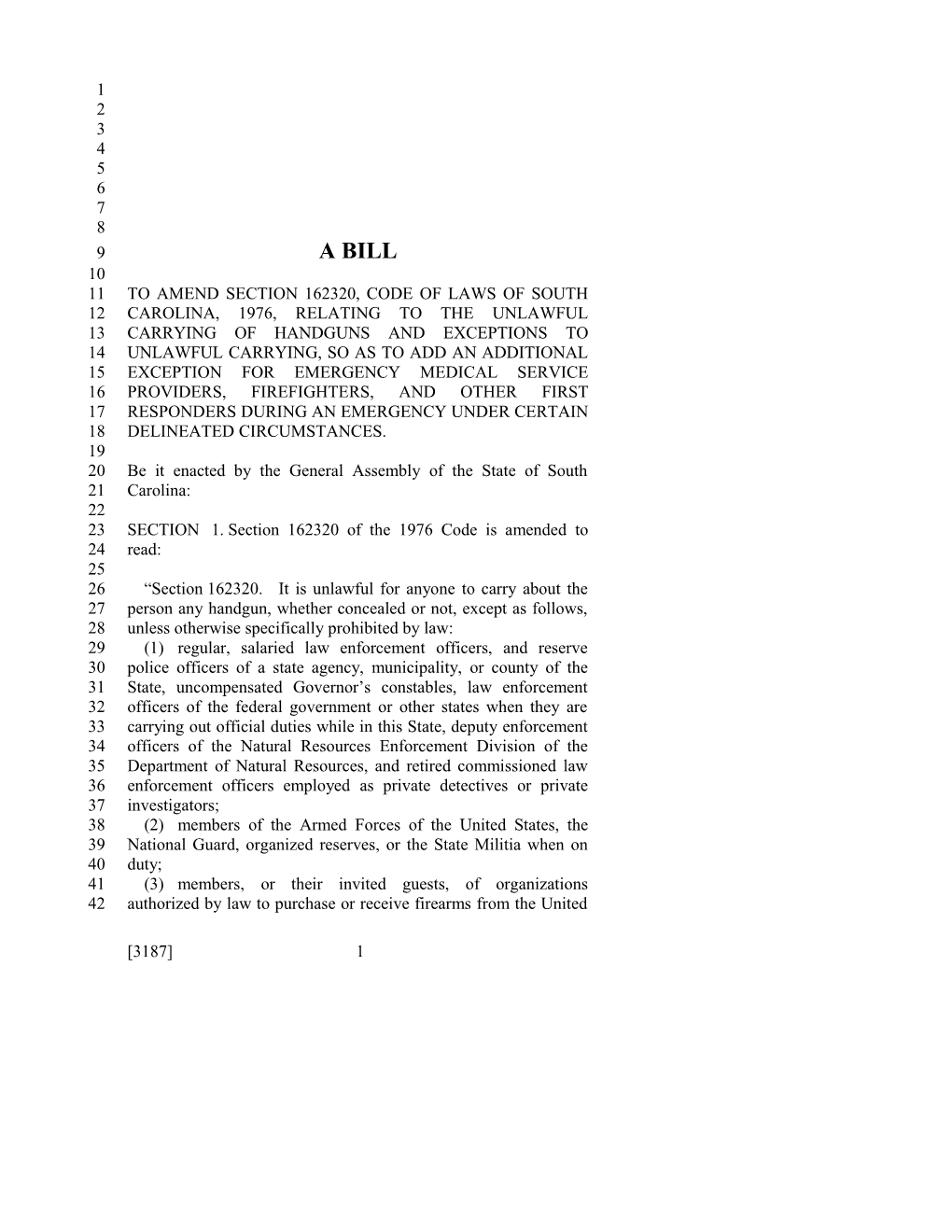 2017-2018 Bill 3187 Text of Previous Version (Dec. 15, 2016) - South Carolina Legislature Online