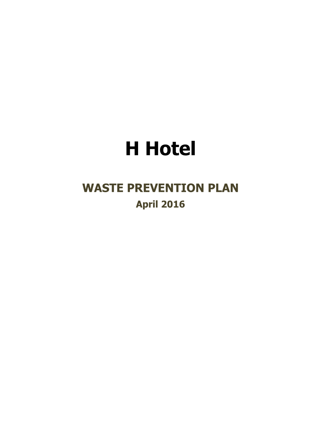 Waste Prevention Plan