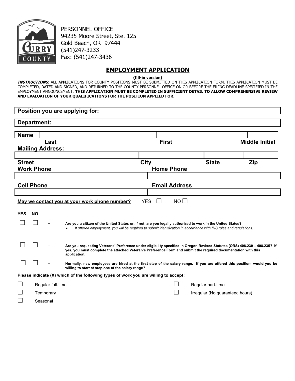 Deschutes County Application Packet-Template