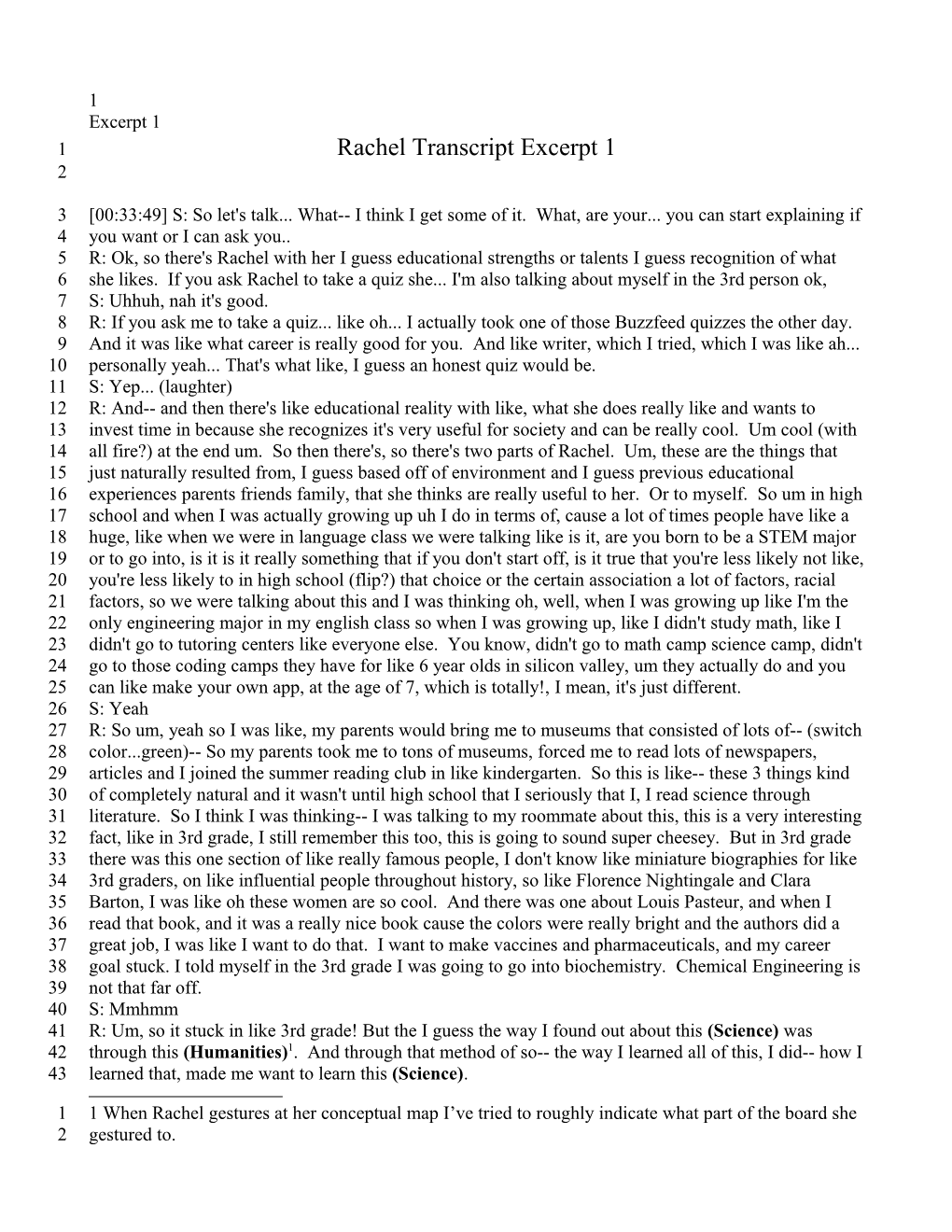 Rachel Transcript Excerpt 1