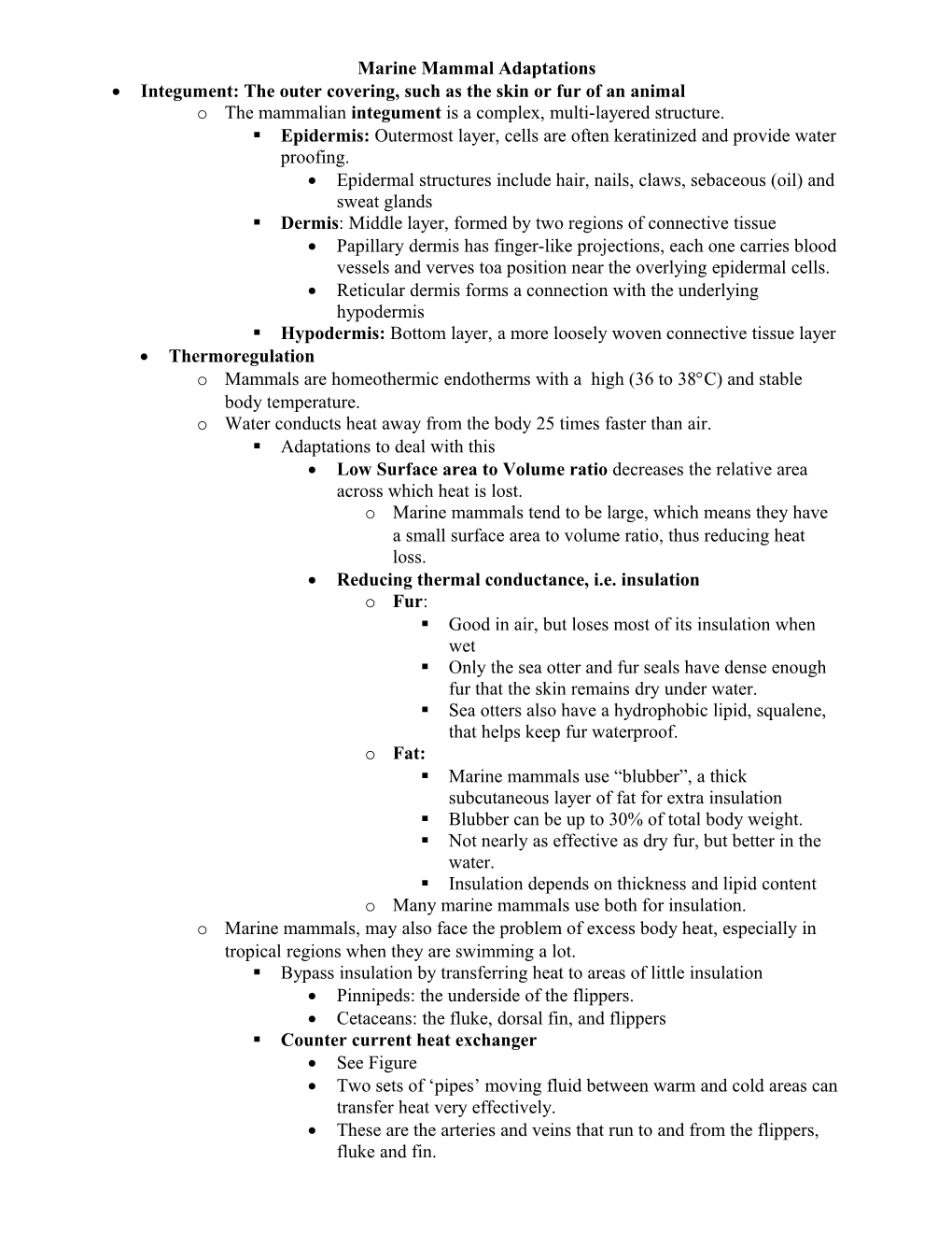 Marine Mammal Adaptations