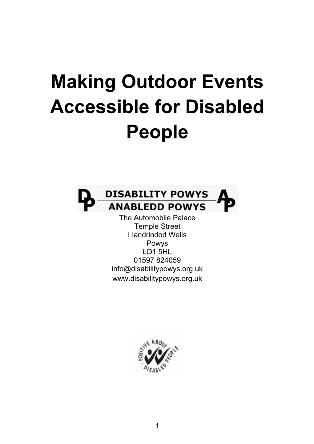 Making Outdoor Events Accessible for Disabled People