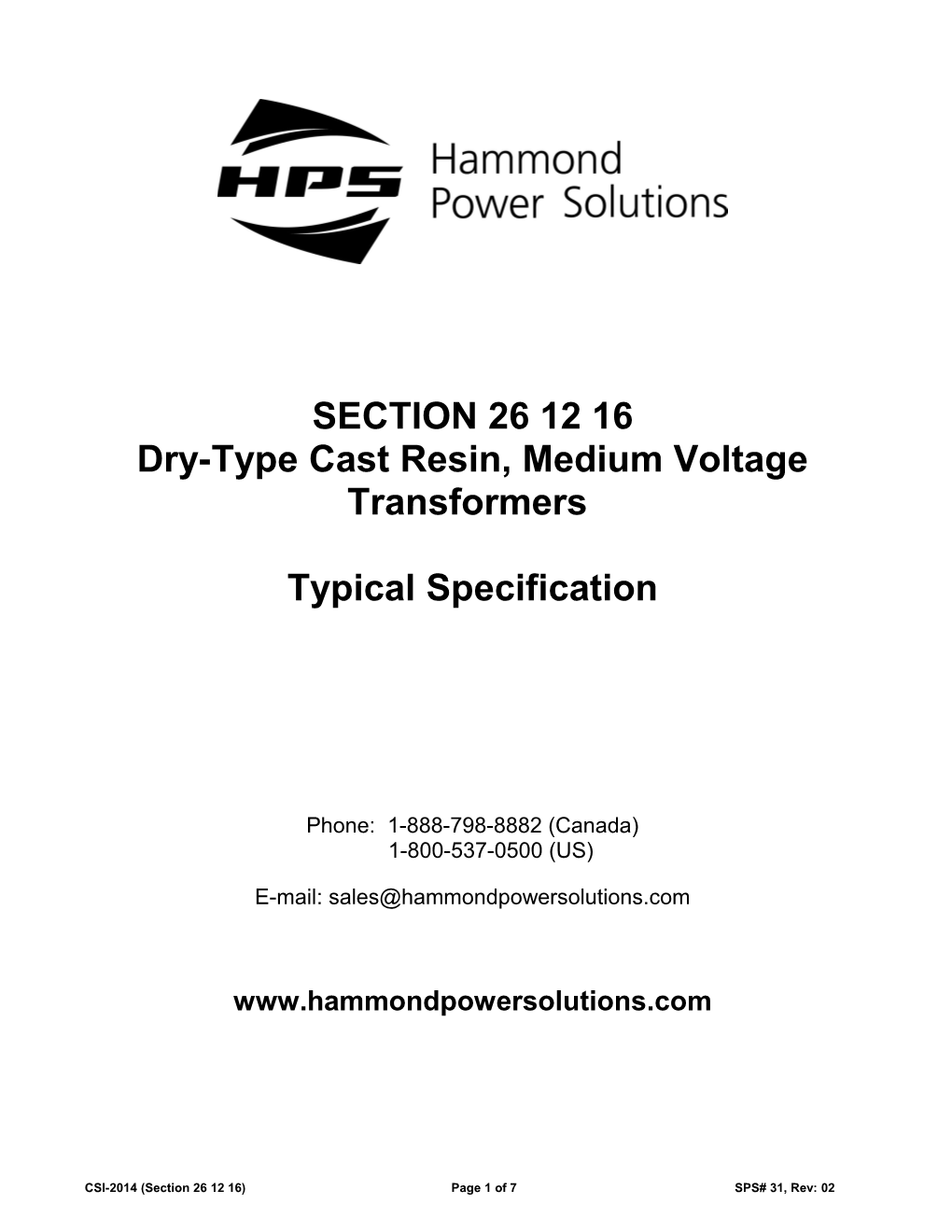 Dry-Typecast Resin, Medium Voltage Transformers