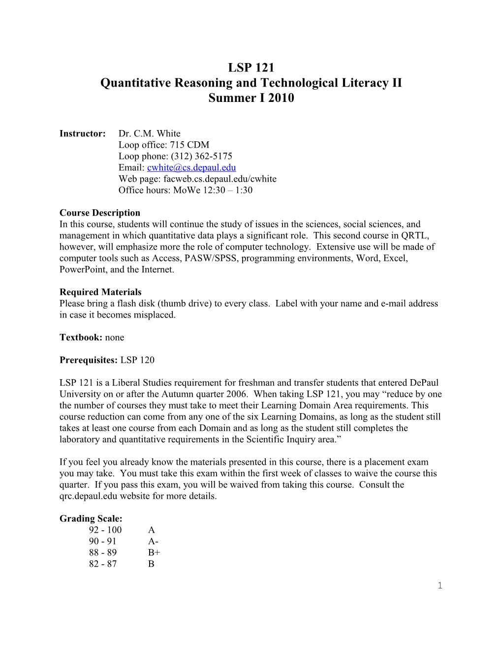 Quantitative Reasoning and Technological Literacy II