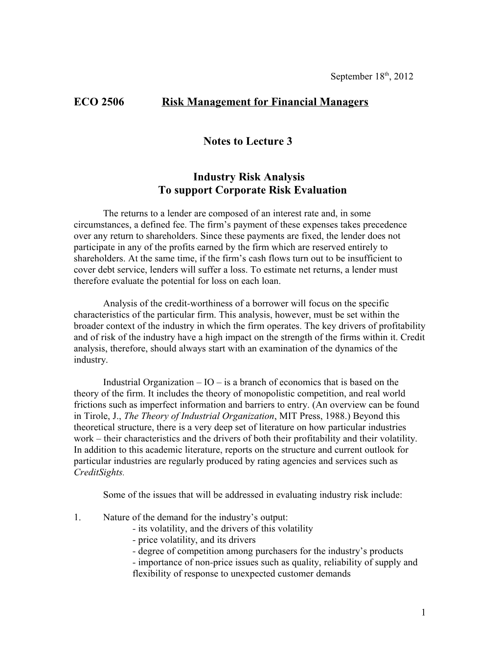 Eco2506risk Management for Financial Managers