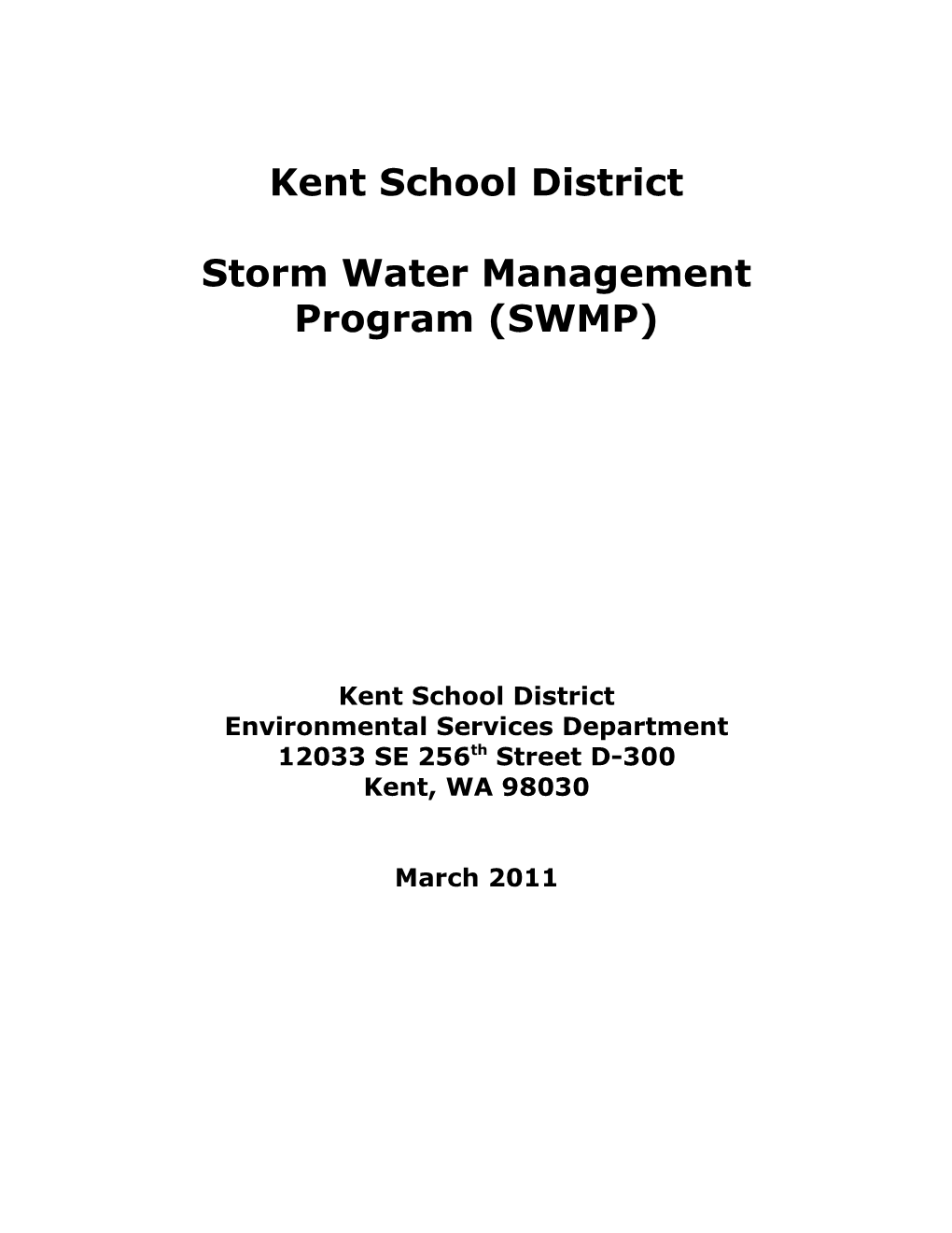 Storm Water Management Program (SWMP)