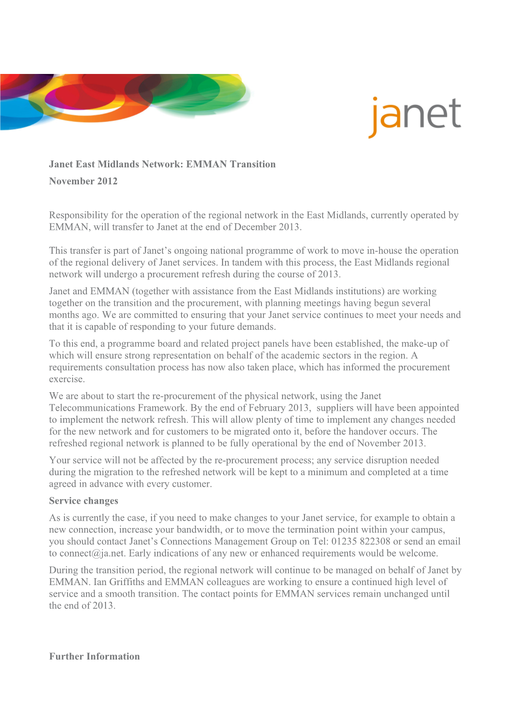 Janet East Midlands Network: EMMAN Transition