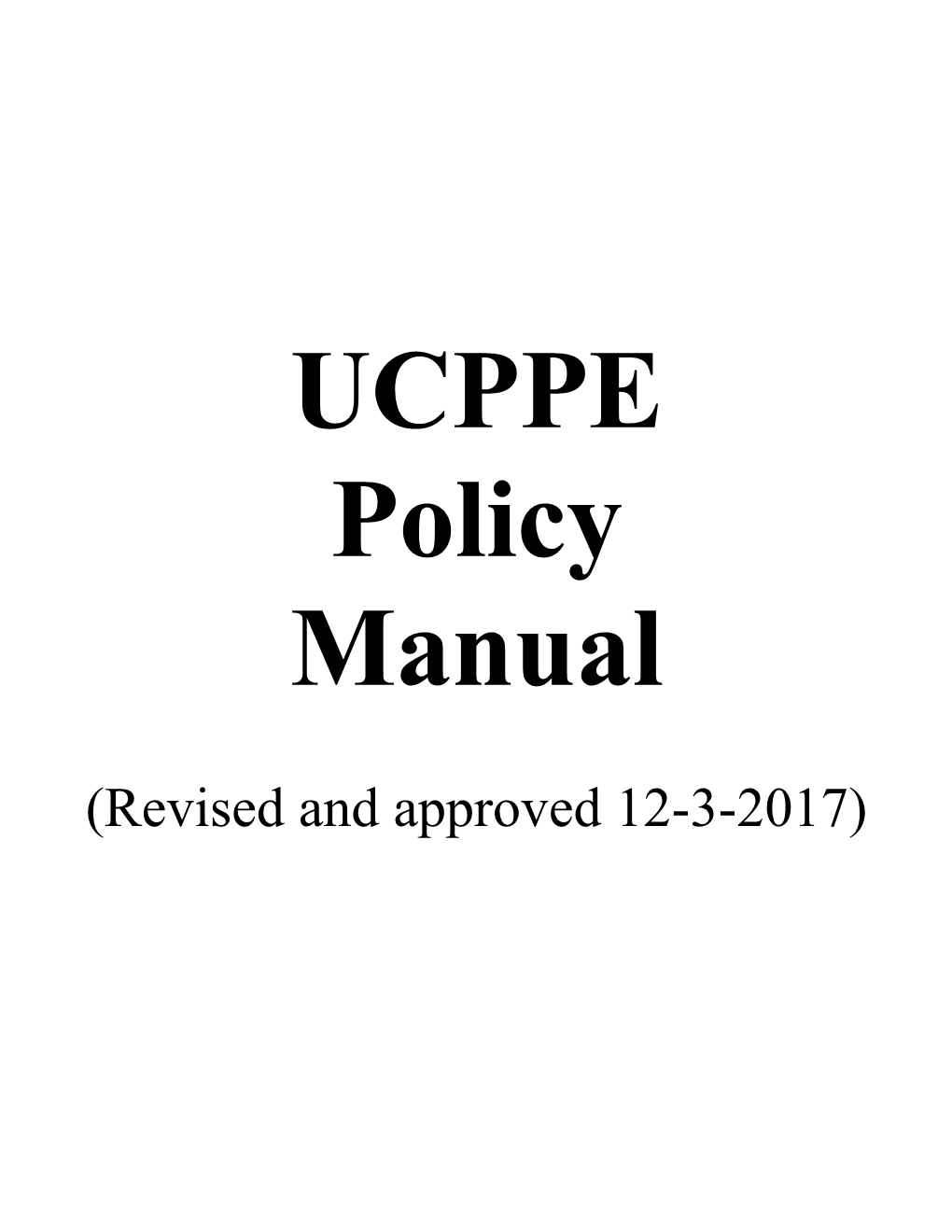UCPPE - Policy Manual 2010 (Revised)