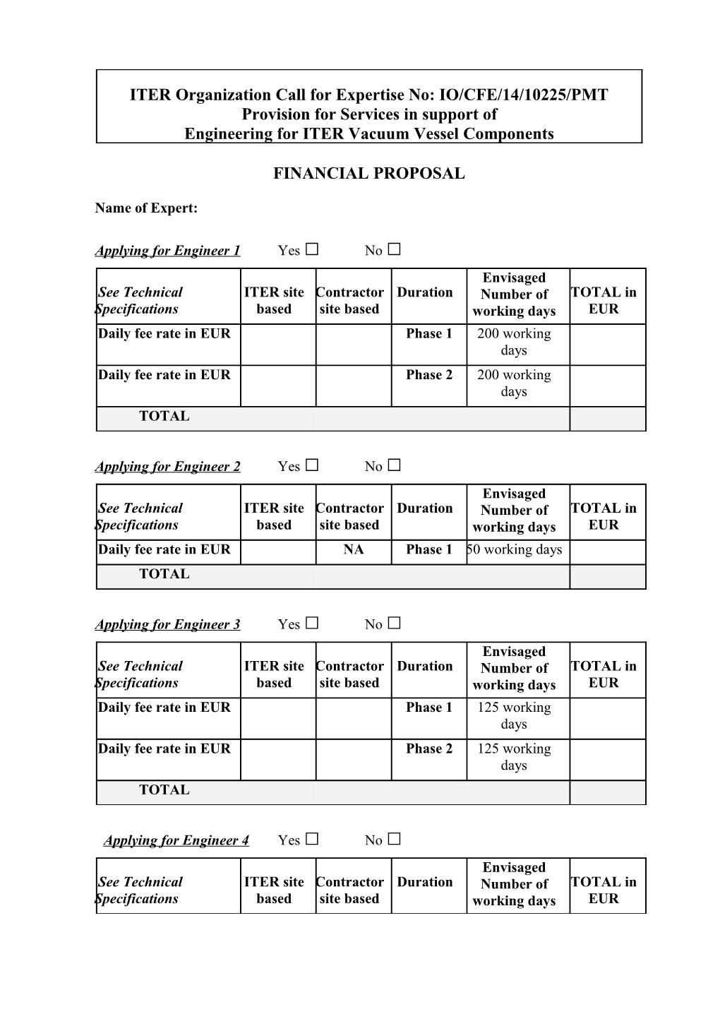 Financial Proposal