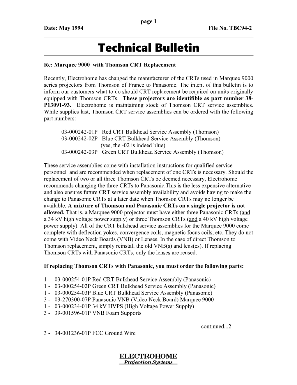 Re: Marquee 9000 with Thomson CRT Replacement