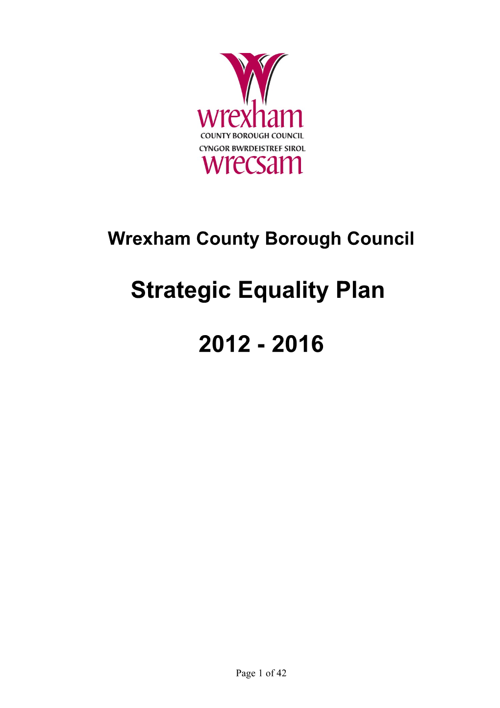 Strategic Equality Plan 2012 - 2016
