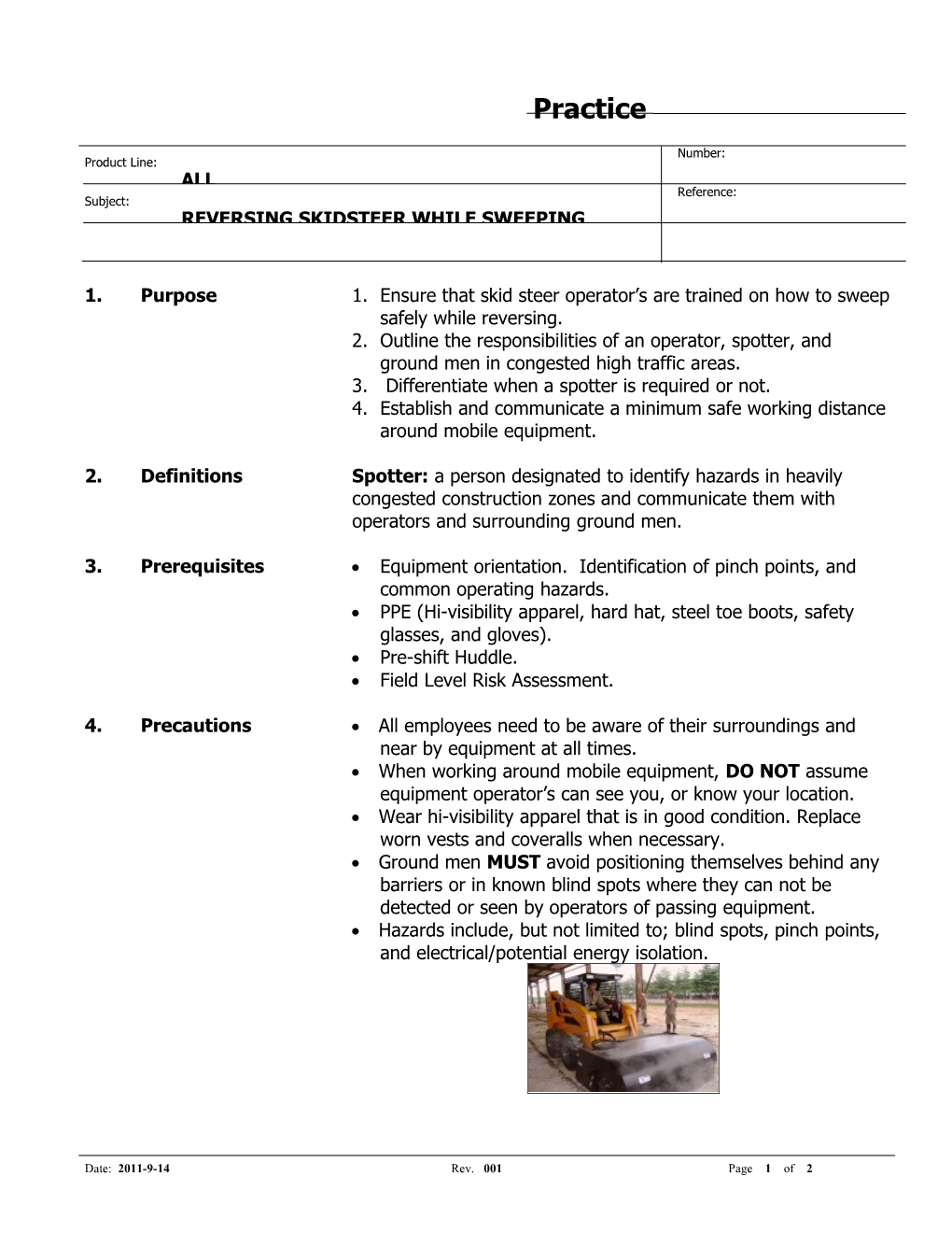 Ensure That Skid Steer Operator S Are Trained on How to Sweep Safely While Reversing