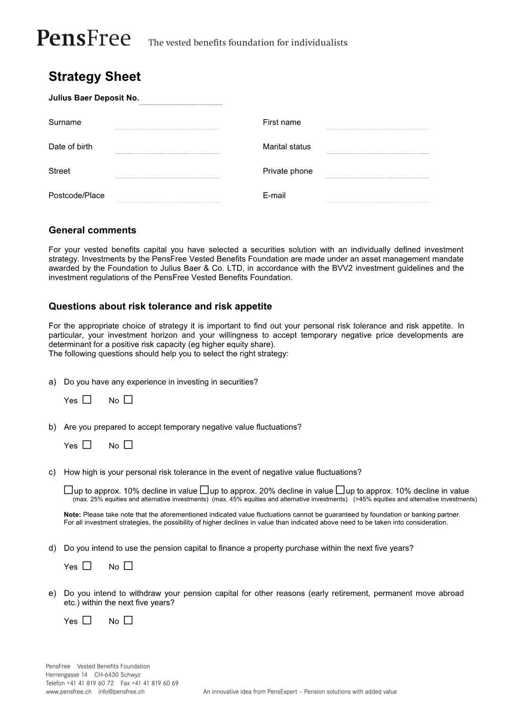 Strategy Sheet