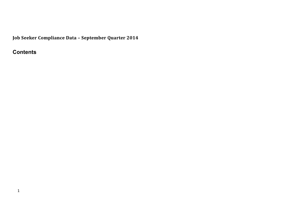 Job Seeker Compliance Data September Quarter 2014