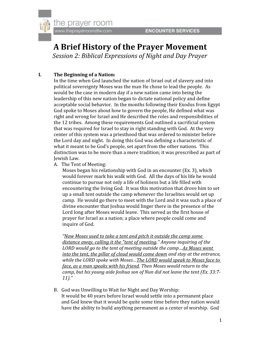 A Brief History of the Prayer Movement